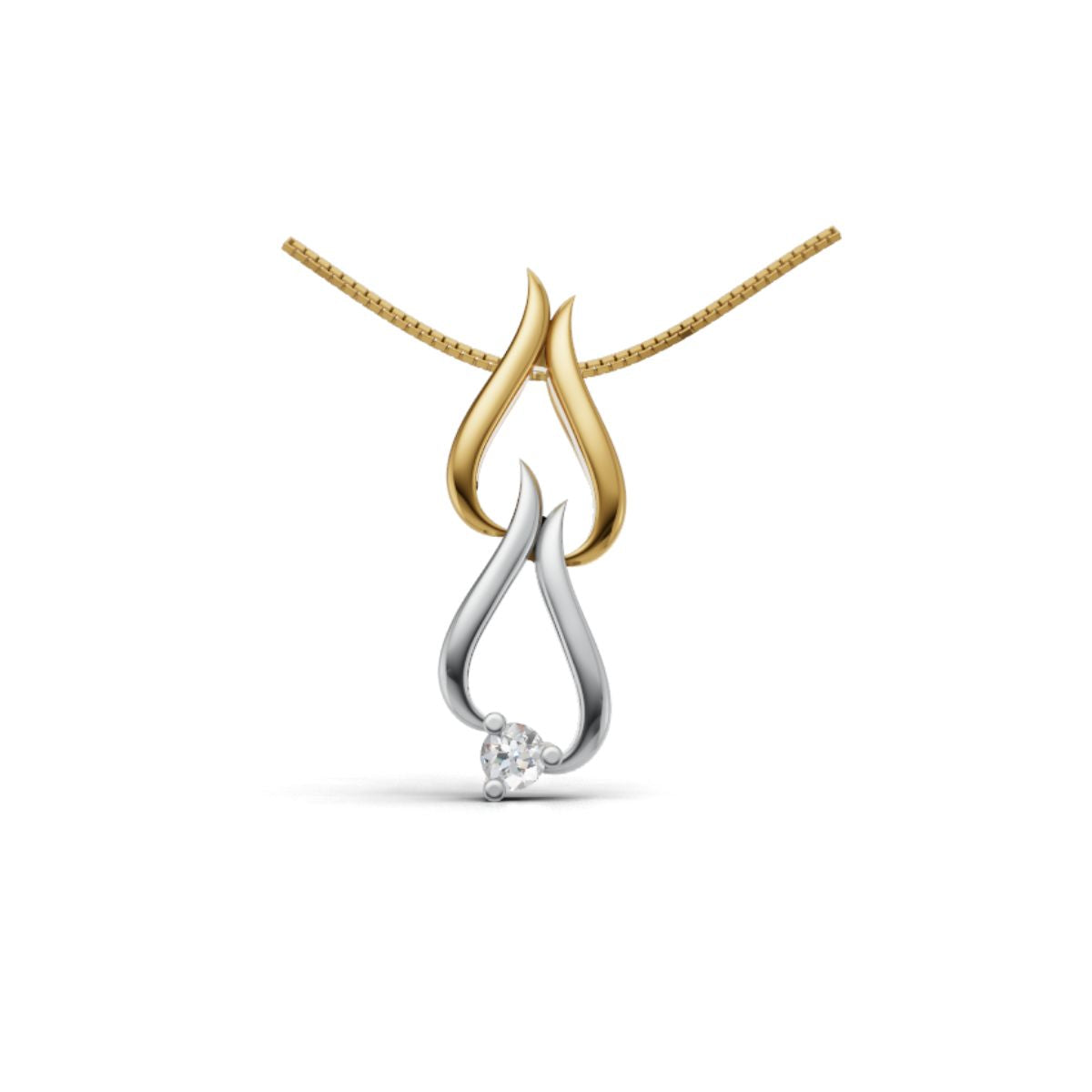Avarta Jewellery Dual Tone Gold Lab Diamond Pendant
