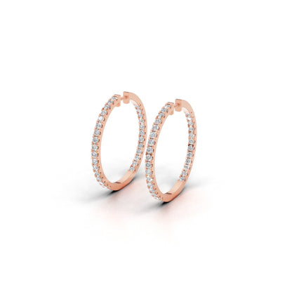 Avarta Rose Gold Diamond Bali Earring For Girls and Women