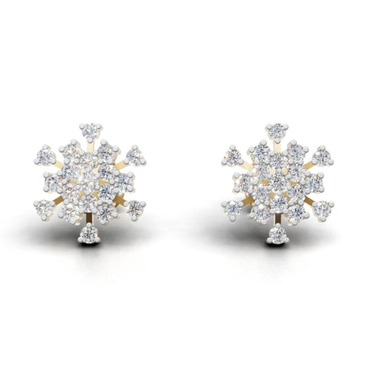 Avarta Gold Mystique Stud Earrings With Lab Diamonds