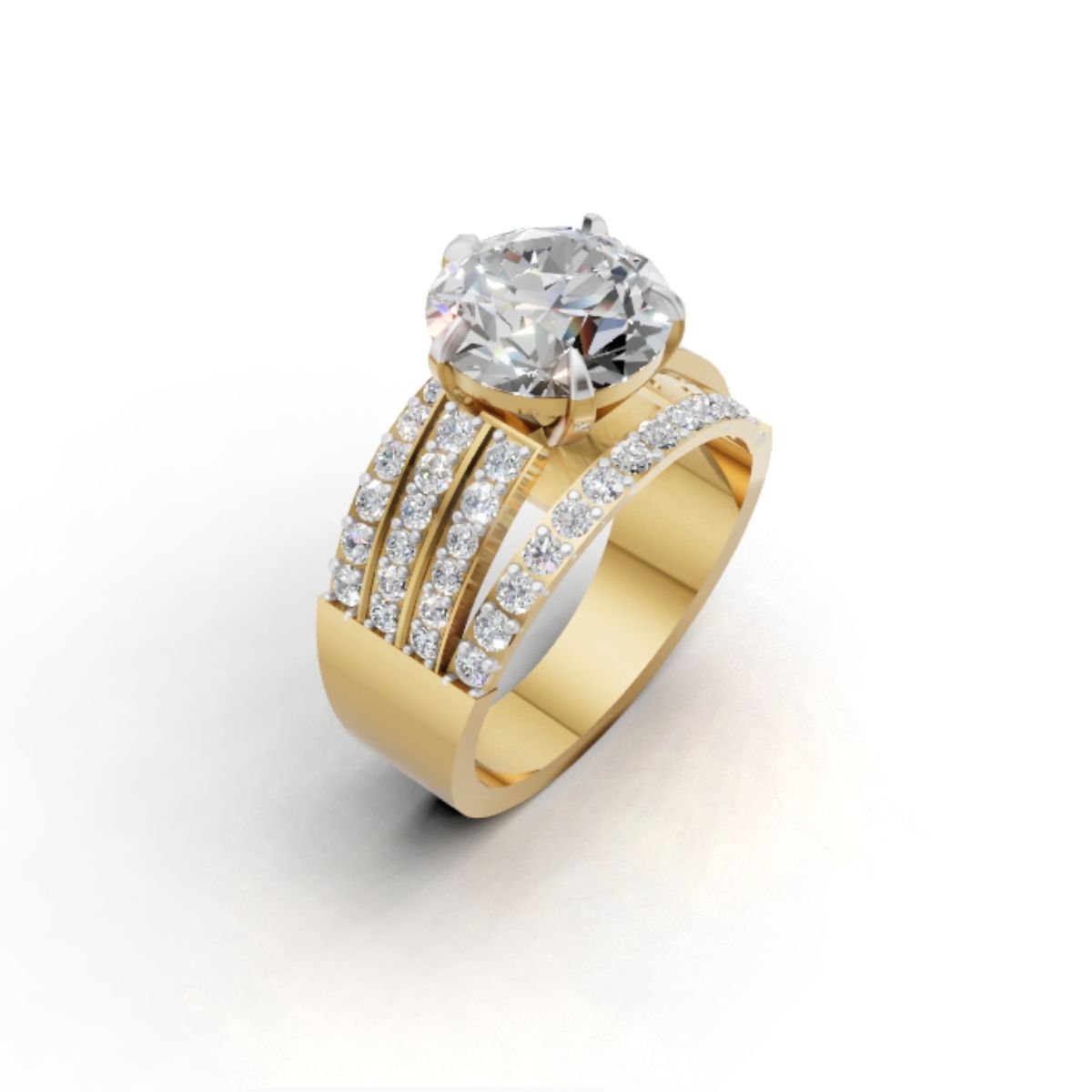 Avarta Jewellery Gold 3 Carat Solitaire Diamond Ring Main image