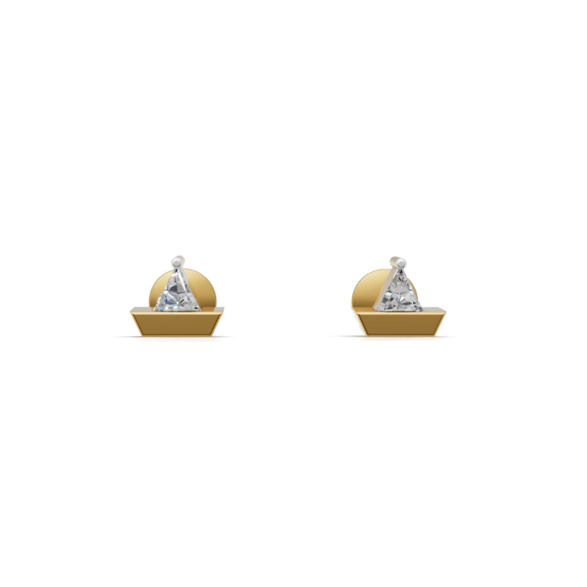 Avarta Gold Boat Diamond Earrings for Kids