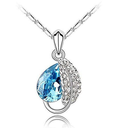 Elegant Timeless Blue Swarovski Stone Pendant – Unique Gemstone Statement Necklace for Women