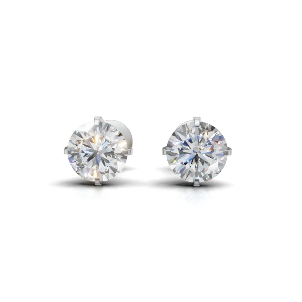 Avarta 1.50 Carat Each Solitaire Studs - Sterling Silver