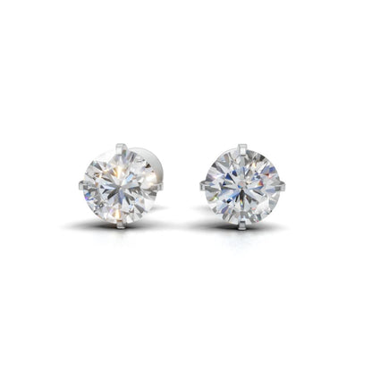 Avarta 1.50 Carat Each Solitaire Studs - Sterling Silver