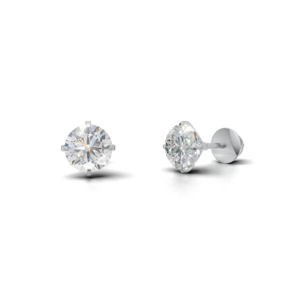 Avarta 1.50 Carat Each Solitaire Studs - Sterling Silver