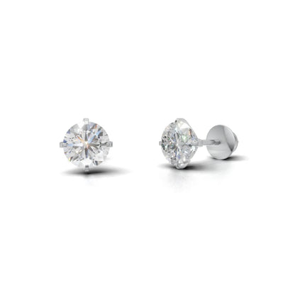 Avarta 1.50 Carat Each Solitaire Studs - Sterling Silver