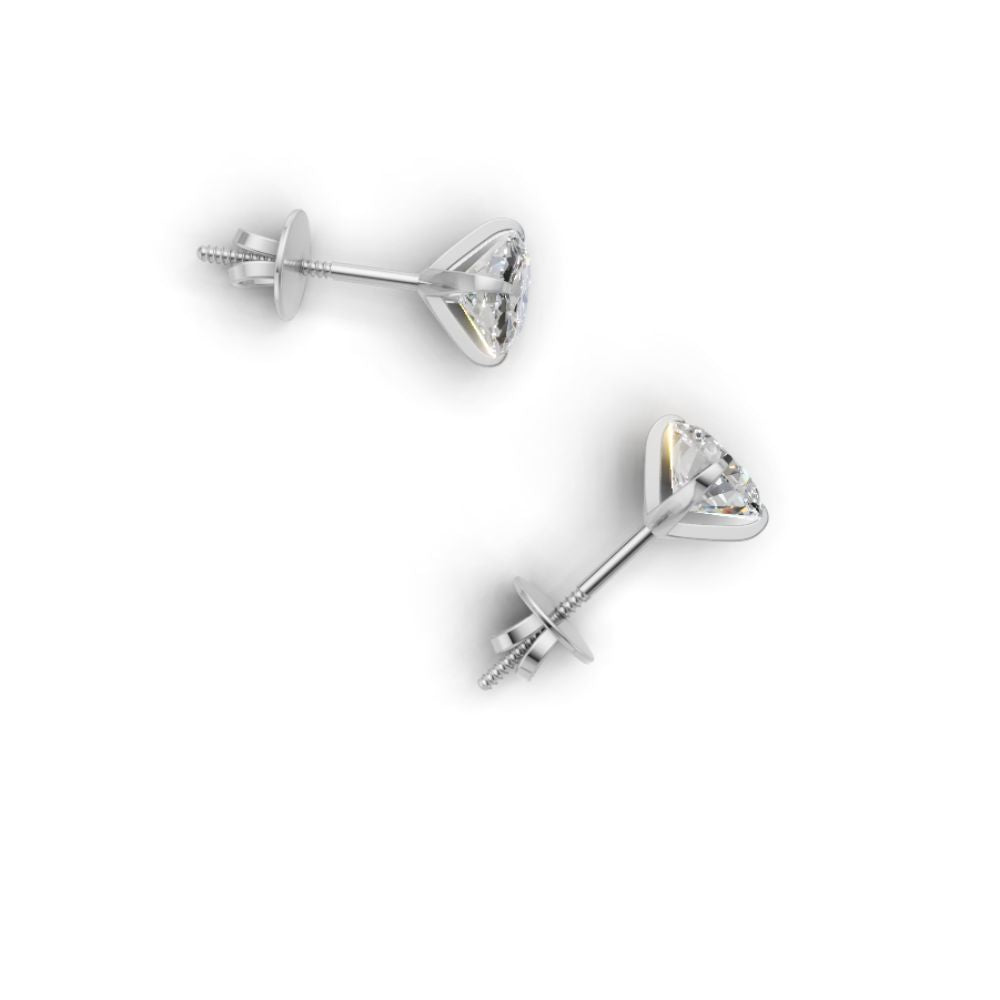 Avarta 1.50 Carat Each Solitaire Studs - Sterling Silver