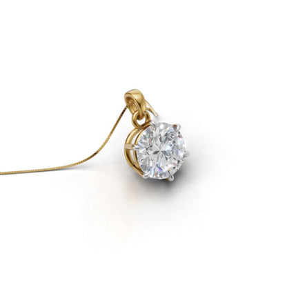 Avarta Jewellery Sterling Silver Solitaire Pendant For Girls & Women