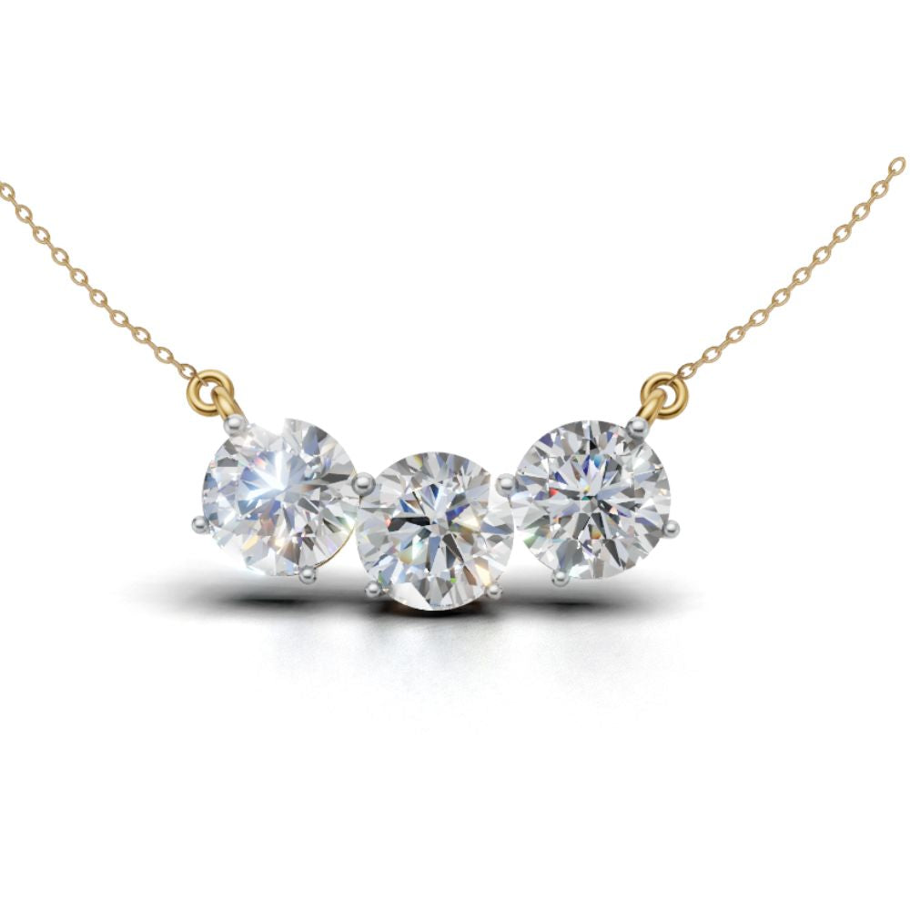 Avarta Sterling Silver 3 Carat Solitaire Pendant With Chain For Girls &amp; Women