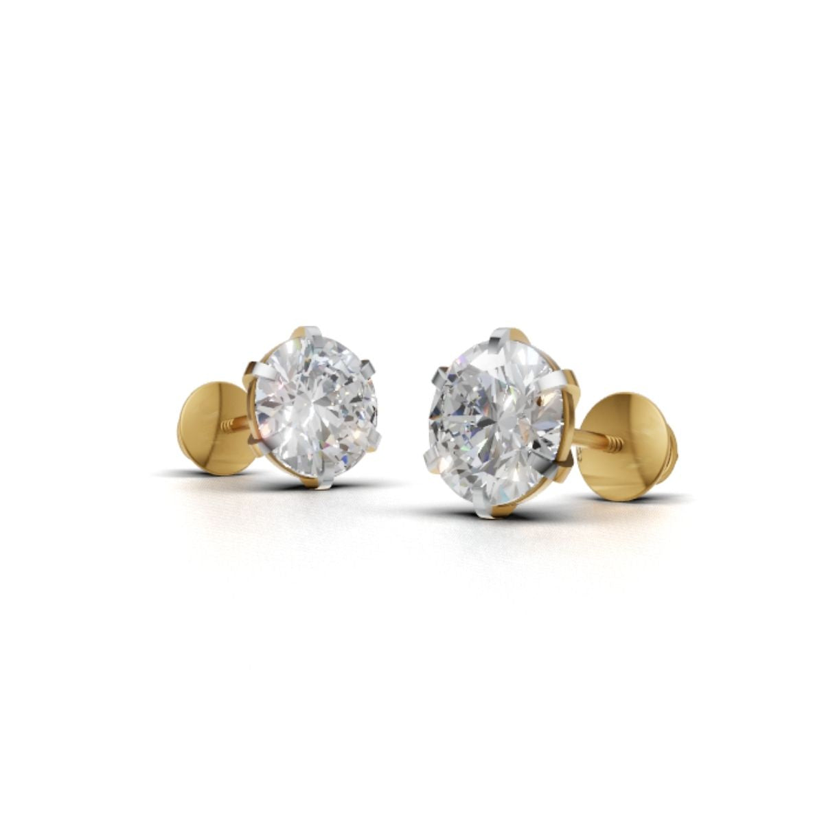 Avarta Jewellery Sterling Silver 2 Carat Solitaire Stud Earrings