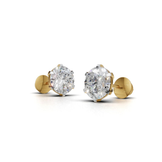 Avarta Jewellery Sterling Silver 2 Carat Solitaire Stud Earrings