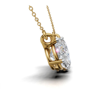 Avarta Sterling Silver 3 Carat Solitaire Pendant With Chain For Girls &amp; Women