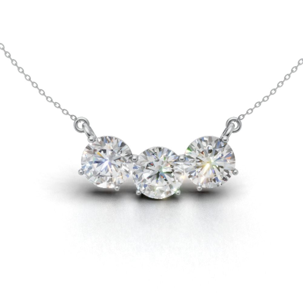 Avarta Sterling Silver 3 Carat Solitaire Pendant With Chain For Girls &amp; Women