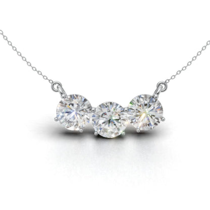 Avarta Sterling Silver 3 Carat Solitaire Pendant With Chain For Girls &amp; Women