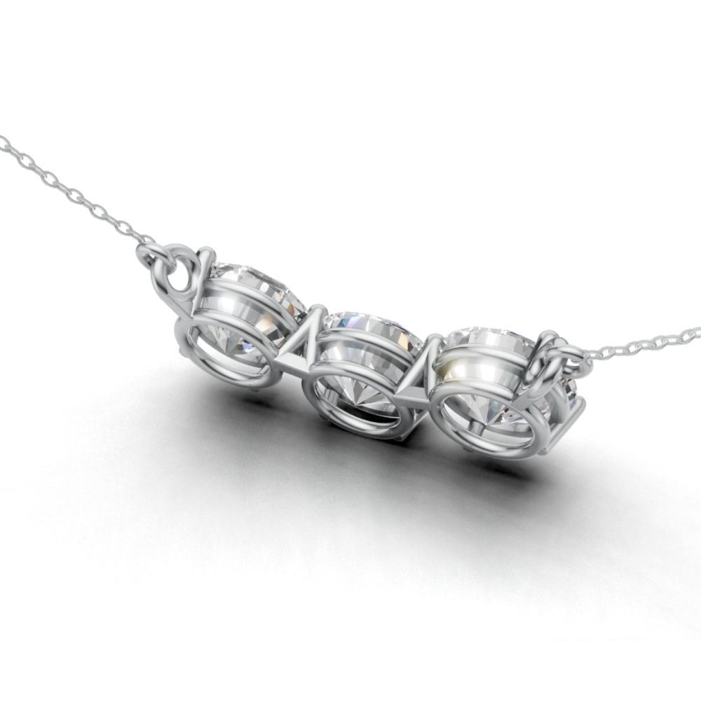 Avarta Sterling Silver 3 Carat Solitaire Pendant With Chain For Girls &amp; Women