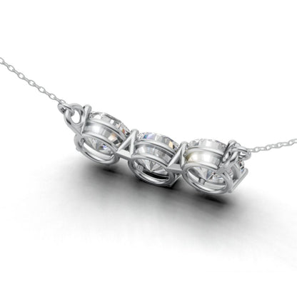 Avarta Sterling Silver 3 Carat Solitaire Pendant With Chain For Girls &amp; Women