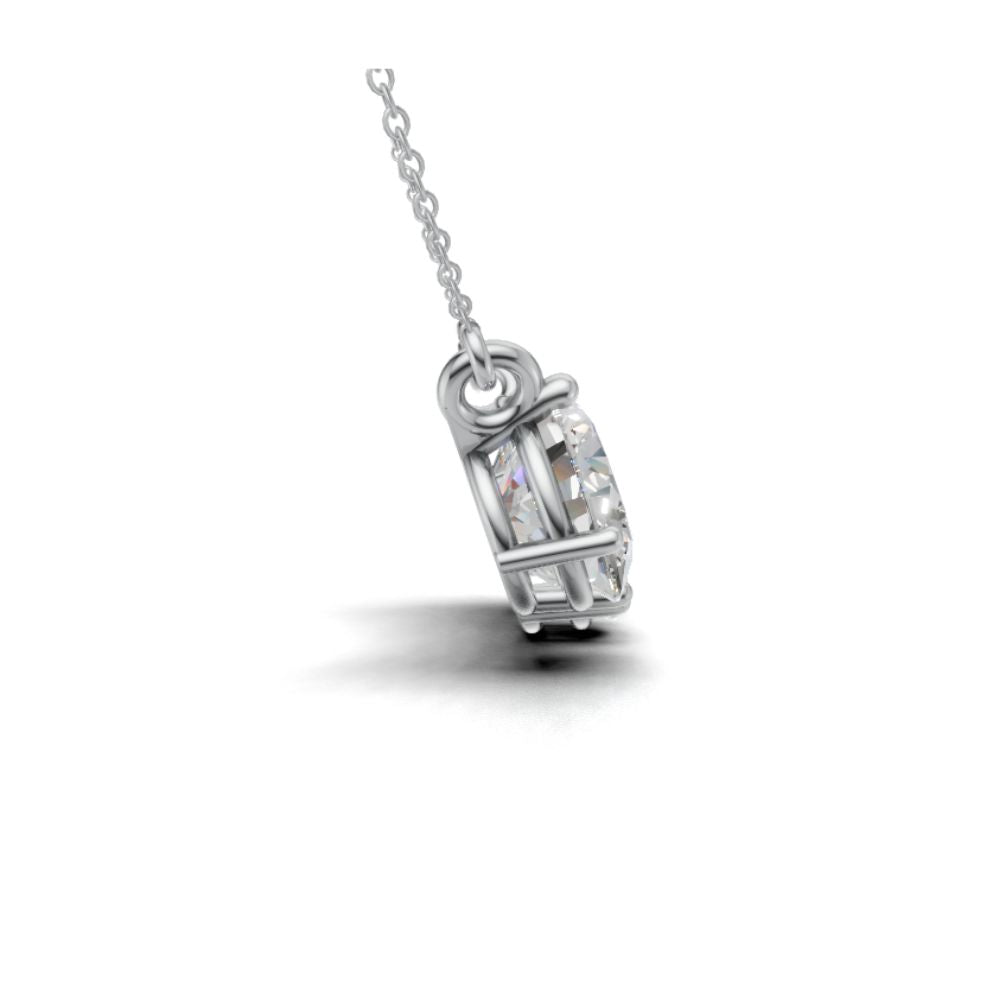 Avarta Sterling Silver 3 Carat Solitaire Pendant With Chain For Girls &amp; Women