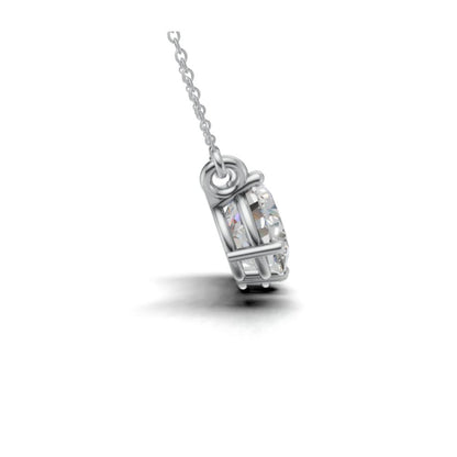 Avarta Sterling Silver 3 Carat Solitaire Pendant With Chain For Girls &amp; Women