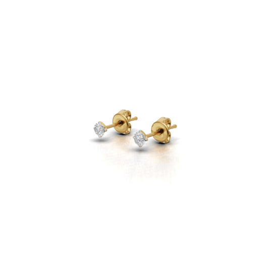 Sterling Silver 10 Cents each Solitaire Stud Earrings
