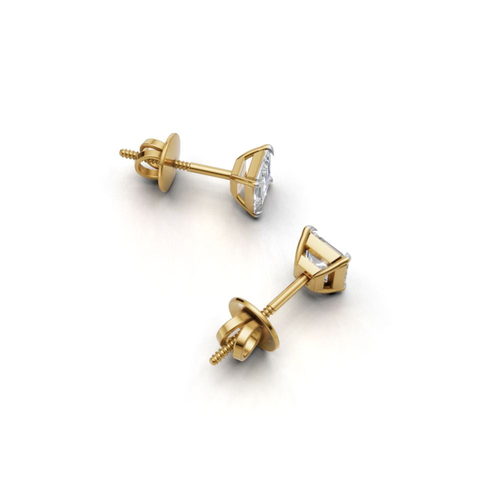 0.75 CT Each Asscher Cut Lab Grown Diamond Stud Earrings | IGI Certified | Unisex