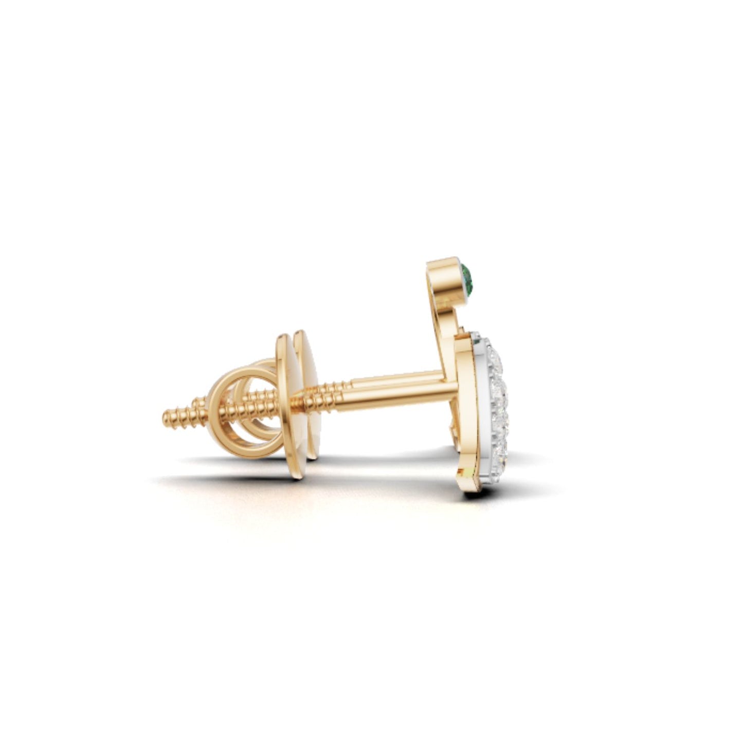 Avarta Gold Peacock Ruby Emerald Diamond Studs Earrings for Girls & Women