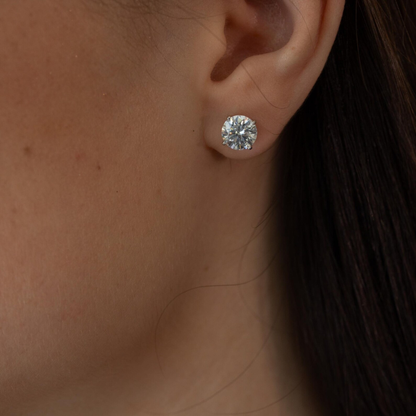 Avarta Sterling Silver 2 Carat Each Stud Earrings