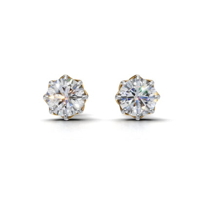 Avarta 2 Carat Each Lab Grown Diamond Solitaire Earrings | F VVS2 | Screw Back Design
