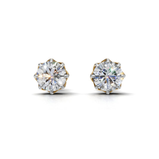 Avarta 2 Carat Each Lab Grown Diamond Solitaire Earrings | F VVS2 | Screw Back Design