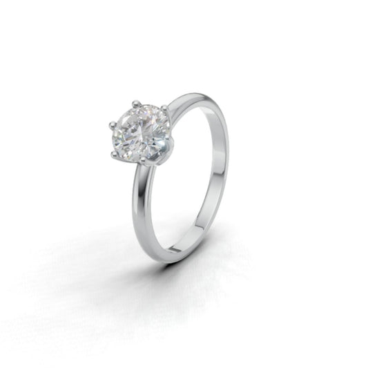 Avarta Jewellery 80 Cents Crown Solitaire Platinum Ring