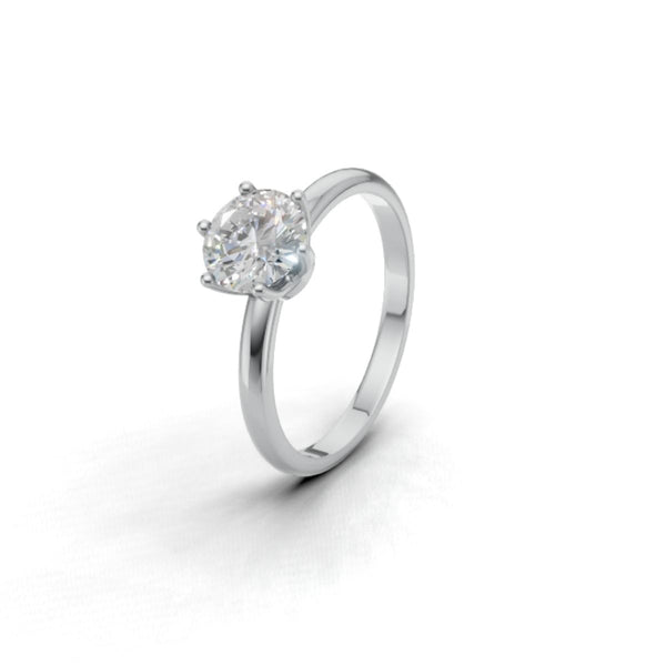Avarta Jewellery 80 Cents Crown Solitaire Platinum Ring