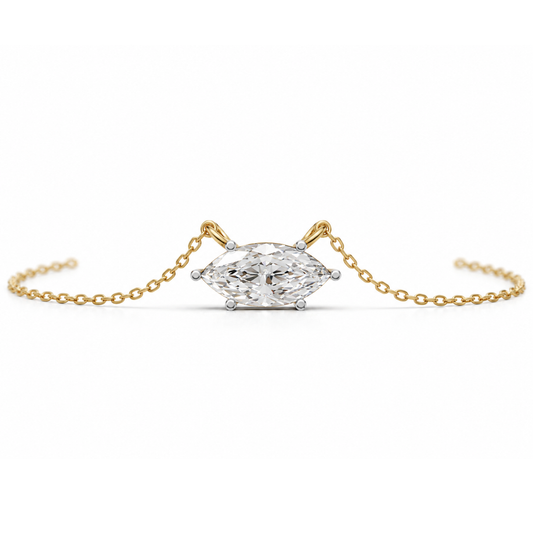 Avarta Petite Marquees-Cut Lab-Grown Diamond Pendant Necklace
