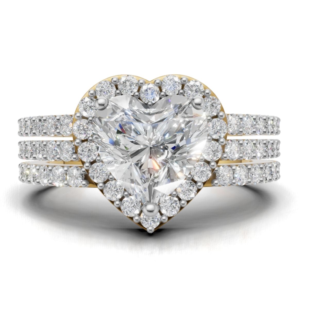 Avarta Elegance Heart Halo Ring With Lab Diamond