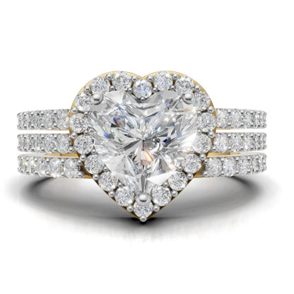 Avarta Elegance Heart Halo Ring With Lab Diamond