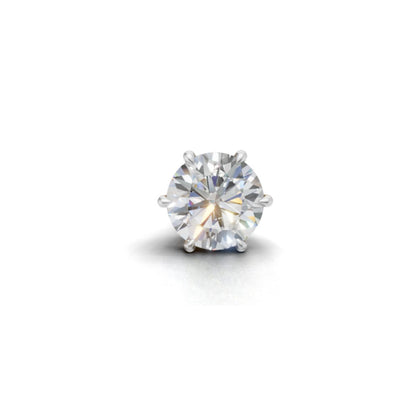 Avarta Jewellery 92.5 Sterling Silver 2 Carat Solitaire Unisex Stud Earring - Single Pcs