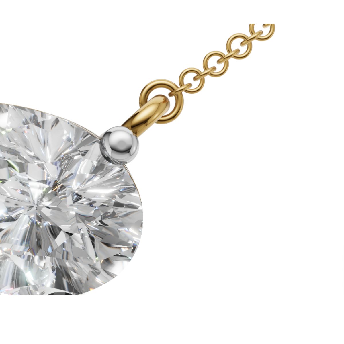 Avarta Jewellery Pear Cut 2 Carat Solitaire Pendant With chain and Lab Grown Diamond
