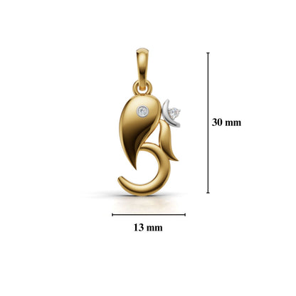 Avarta Adore Gold Diamond Om Ganesh Pendant
