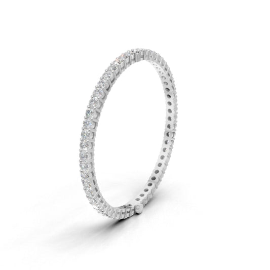 Avarta Jewellery Sterling Silver 15 Cents Each Openable Line Diamond Bangle