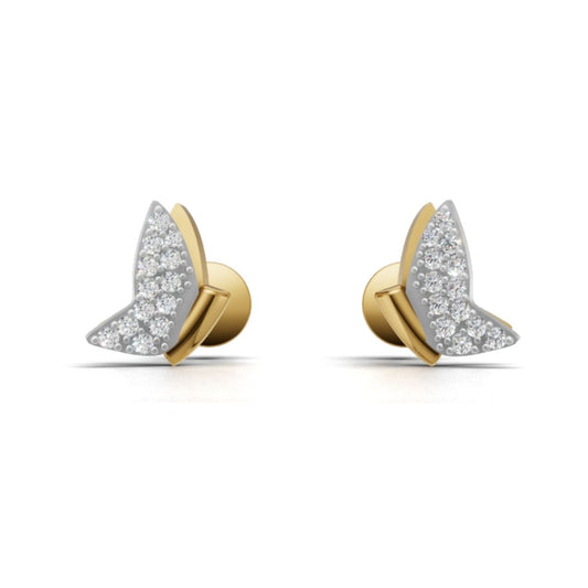 Avarta Latest Design Butterfly Diamond Stud Earrings with Lab Diamonds