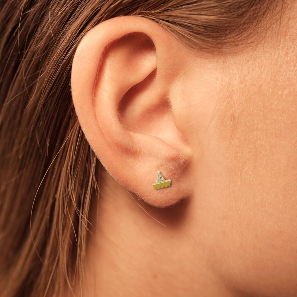 Avarta Gold Boat Diamond Earrings for Kids