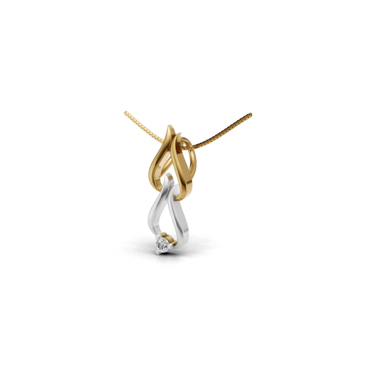 Avarta Jewellery Dual Tone Gold Lab Diamond Pendant