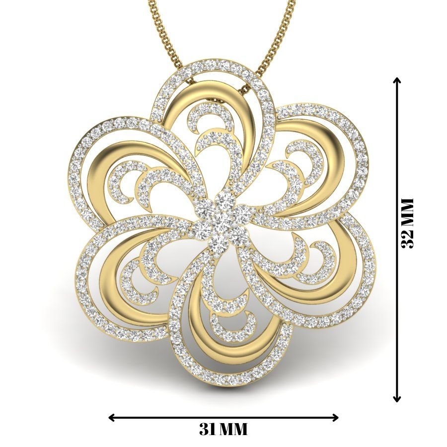 Avarta Jewellery Designer Floral Lab Grown Diamond Pendant