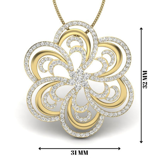 Avarta Jewellery Designer Floral Lab Grown Diamond Pendant