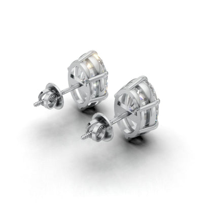 3 Carat Each Oval Solitaire Studs | 9K, 14K, 18K Gold