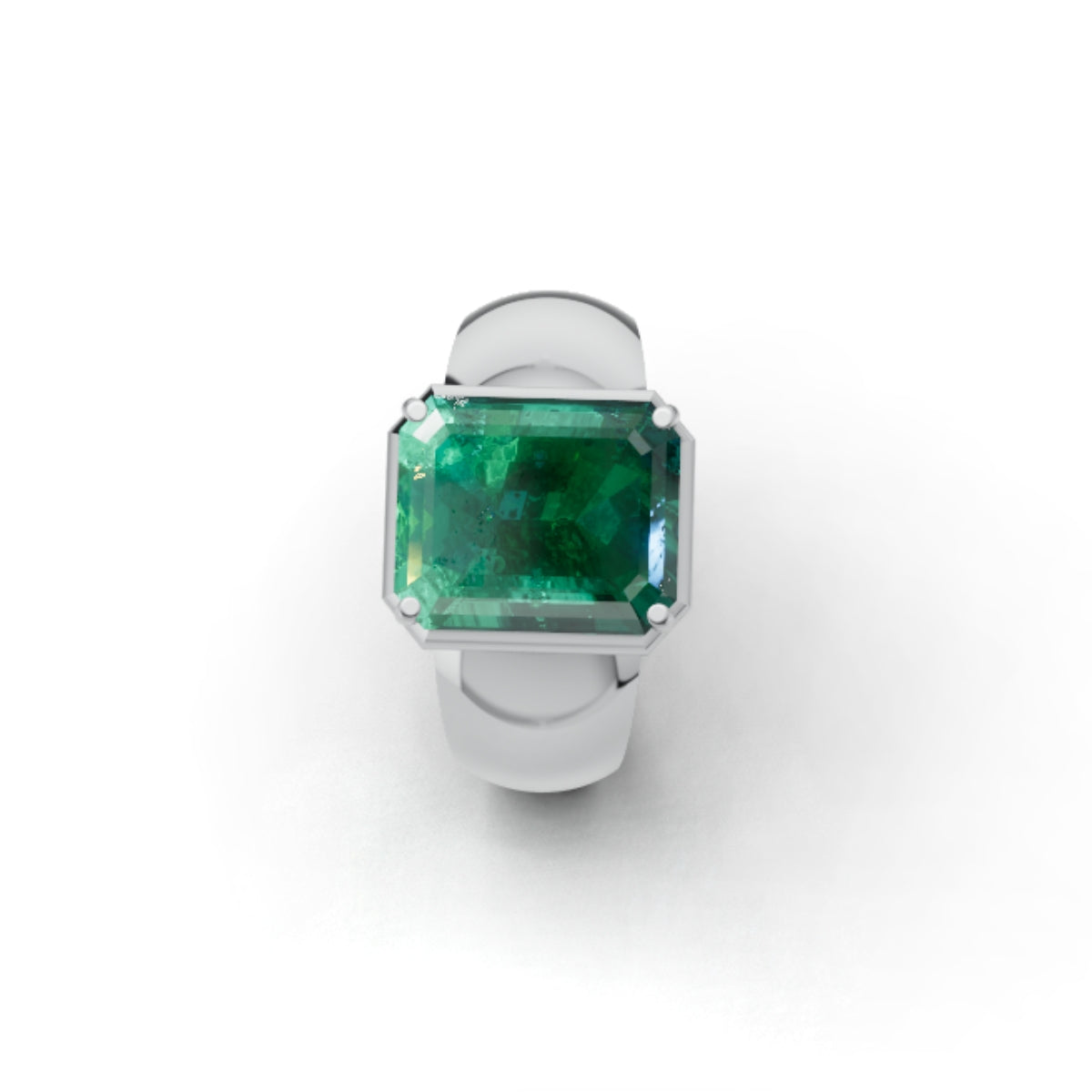 7 Carat Lab Grown Emerald Gold Ring in 14K / 18K Statement Luxury Emerald Cocktail Ring