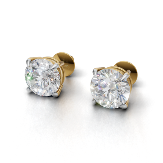 Avarta Sterling Silver 2 Carat Each Stud Earrings