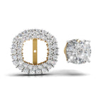 Avarta Elegance 3 Carat Each Double Halo Jacket Solitaire Studs With Moissanites