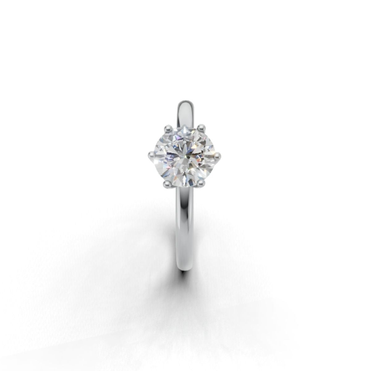 Avarta Jewellery 80 Cents Crown Solitaire Platinum Ring