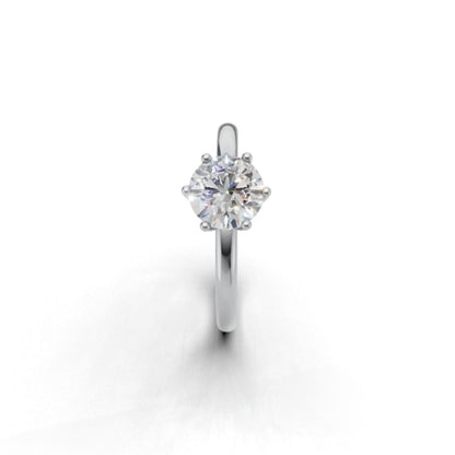 Avarta Jewellery 80 Cents Crown Solitaire Platinum Ring