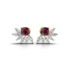 Avarta Gold Luxe Cushion Ruby Lab Diamond Earrings