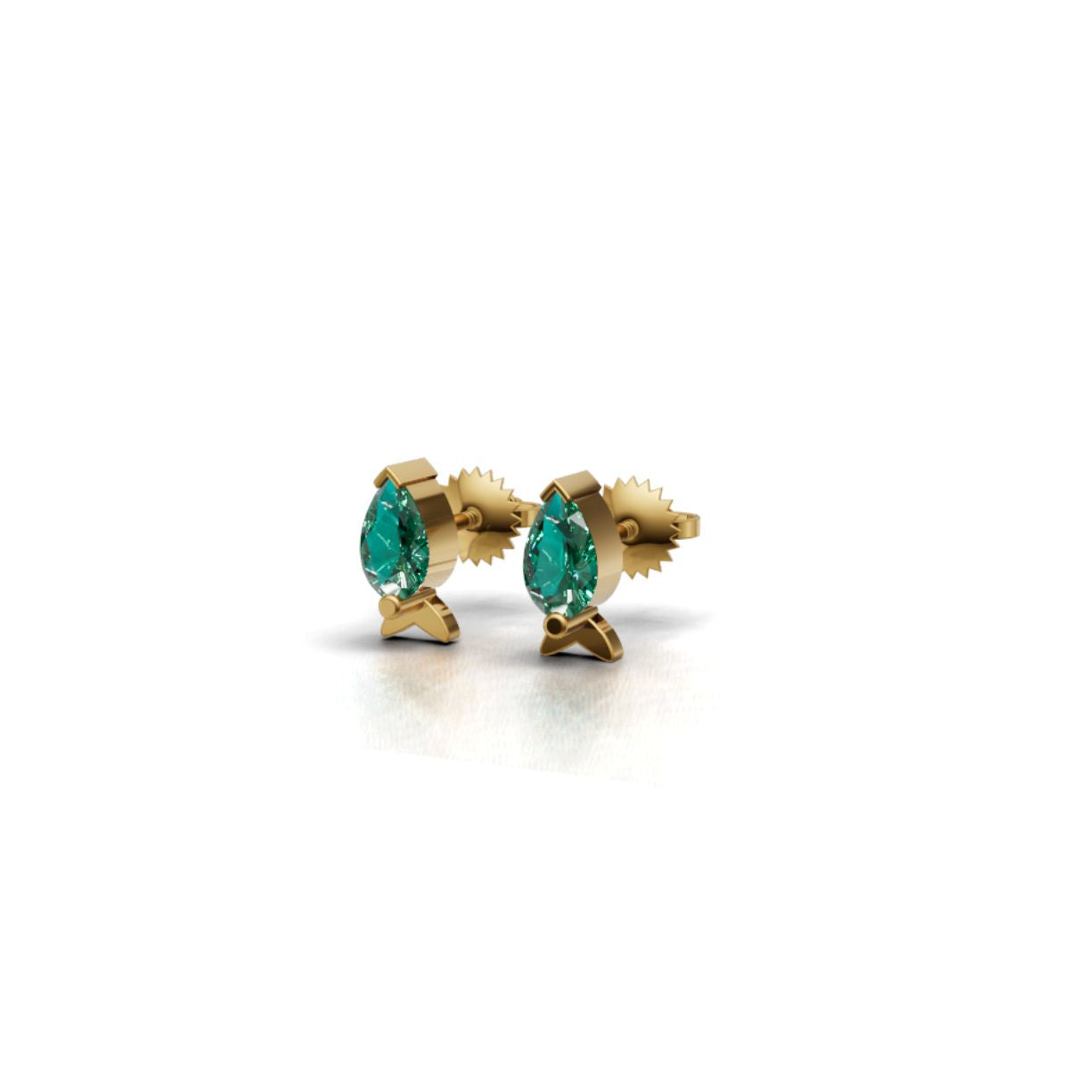 New Arrival Avarta Gold Marine Emerald Earrings for Kids – Elegant and Ethical Birthstone Jewelry Secondary image